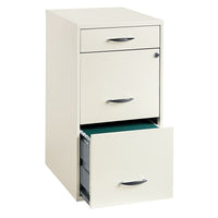 Office Designs – Armoire de rangement verticale de 18 po de profondeur, 3 tiroirs, blanc perle-Deux tiroirs inférieurs comportent des rails pour accueillir les classeurs à dossier suspendu de format lettre