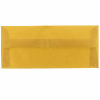 JAM Paper Enveloppes commerciales #10 - 4 1/8" x 9 1/2" - Vélin translucide doré - Paquet de 25-Couleur : Or Translucide