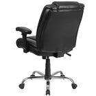 Chaise de travail pivotante HERCULES Big and Tall avec accoudoirs ajustables, capacité 400 lb, cuir noir (GO2132LEA)-Dossier mi-hauteur