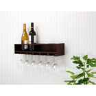 Claret – Étagère murale pour verres et bouteilles de vin, 22 larg. x 5 prof. x 4,5 haut. (po), fini espresso (FN00379-9INT)-Facile à accrocher à l’aide de fixations en forme de trou de serrure à l’arrière