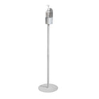Support de plancher de 47 po H de Futech avec  porte-bouteille de désinfectant pour les mains - Argent-Porte-bouteille