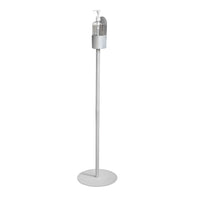 Support de plancher de 47 po H de Futech avec  porte-bouteille de désinfectant pour les mains - Argent-Porte-bouteille