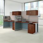 Bush® – Station de travail avec panneaux de la collection Office in an Hour-Panneau latéral amovible sur pattes en métal pour la gestion des fils
