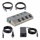 StarTech - Hub USB-C auto-alimenté à 4 ports avec interrupteurs On/Off individuels - Gris sidéral-Comprend des câbles hôtes USB-C et USB-A de 3,3 pi pour prendre en charge les ordinateurs hôtes USB-A et USB-C
