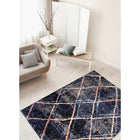 ECARPETGALLERY - Tapis Morocco Abstract  Bleu 5'3" x 7'3"-Rectangle