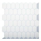 CTG – Carreaux muraux à motif ovale, blanc, 6 pièces-Ensemble : livré dans une boîte de 6 feuillets de carreaux muraux de qualité supérieure, adaptés aux surfaces lisses et propres