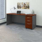 Bush – Coquille de bahut de 72 po de largeur Westfield et classeur sur roulettes à 3 tiroirs, cerisier Hansen et gris graphite-L’ensemble comprend : Bahut de 72 po et classeur sur roulettes à 3 tiroirs (2 pour les fournitures, 1 tiroir-classeur)