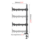 ShoppingAll - Support sur pied entièrement réglable pour deux écrans - noir-Le bras est réglable en inclinaison à 125°, en pivotement à 180° et en rotation à 360°. Le moniteur peut être placé et commuté facilement entre l'orientation horizontale et verticale.