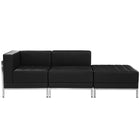 Flash Furniture – Mobilier modulaire HERCULES Imagination, chaises et pouf, cuir noir, 3 modules (ZBIMAGSET6)-Cuir reconstitué noir