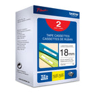 Brother TZe241 Ruban laminé blanc avec texte noir authentique pour étiqueteuses P-touch, 18 mm L x 8 m L- Ensemble de 2-Pour l’étiquetage quotidien à la maison, au bureau ou au travail. Idéal pour l’étiquetage de dossiers, de codes-barres, de clés USB, de fournitures de bureau, du contenu du garde-manger et du congélateur, des articles pour enfants et des équipements.