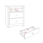 PrepacMC – Grande table de chevet à 2 tiroirs avec tablette ouverte de la collection Fremont, 28 po, expresso-Assemblage nécessaire