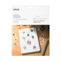 Cricut - Vinyle imprimable 8,5" x 11" - Blanc - Paquet de 12-12 feuilles de 21,6 cm x 27,9 cm (8,5 po x 11 po)
