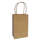 Wamaco - Sacs de magasinage recyclés 100 %, poignée torsadée, Kraft, 5 1/4 x 3 1/2 x 8 1/4 po, paquet de 100 (14-5700K)-Kraft 100% recyclé, emballage pour tous les produits de détail, utilisez des autocollants avec logo de l'entreprise ou un tampon encreur pour la publicité.