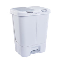 Step N' Sort - Poubelle double et poubelle de recyclage - 40 L - Blanc-Capacité de 40 litres ; chaque poubelle contient 20 litres
