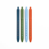 Poppin – Work Happy Stylos – couleurs assorties – paquet de 4-Stylos Gel Luxe Rétractables