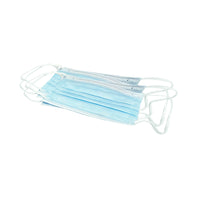Aurelia - ASTM 2 Masque d'intervention jetable, 3 plis, avec bandes auriculaires, Bleu, 10 Paquet de 50-Permeabilite à l'air elevee