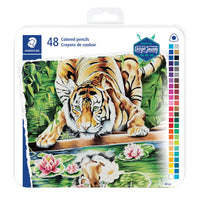 Staedtler - Crayons de couleur, couleurs assorties, paquet de 48-Forme triangulaire ergonomique pour un coloriage en tout confort