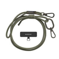 SwitchEasy - MagEasy Carte à sangle avec tour de cou amovible et lanière de téléphone - Sangle de 6 mm - Vert armée-Pas besoin de compromis entre forme et fonction