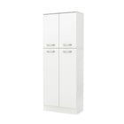 South Shore - Armoire de rangement Axess, blanc pur (7150971)-Poignées en plastique au fini gris mat métallisé