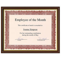 St. James - Cadre pour prix et certificat pour document de format lettre ( 8,5 po x 11 po) - cerisier toscan avec garniture de ton or-1