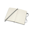 Moleskine - Carnet de la collection Classic Expanded, grand, réglé, noir, couverture rigide (QP060EXP)-La reliure collée se pose à plat