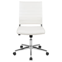 Flash Furniture Chaise De Bureau Pivotante Exécutive Sans Bras Leathersoft-Blanc (BT20595MNAWH)-Chaise de bureau moderne