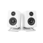 Kanto – Supports de haut-parleurs de table S2 pour haut-parleurs de petite taille, blanc-Conception à profil bas pour enceintes de bureau, idéal pour les YU2