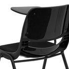 Flash Furniture - Chaise coquille ergonomique rembourrée noire avec accoudoir-tablette rabattable pour droitiers-Taille de la tablette: 12 po larg. x 17 po prof. x 11,5 po haut. du siège