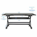 Rocelco - Support de bureau réglable pour clavier assis/debout de 46 po avec tapis anti-fatigue - Noir-Le DADR46 se trouve à 5 pouces au-dessus de la surface du bureau
