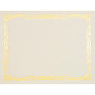 Certificats St. James Elite Bond – Lin naturel avec motif Déco à métallisation de ton or – Paquet de 12-Crée une récompense distinctive pour les employés, les clients, les bénévoles ou les étudiants