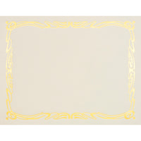 Certificats St. James Elite Bond – Lin naturel avec motif Déco à métallisation de ton or – Paquet de 12-Crée une récompense distinctive pour les employés, les clients, les bénévoles ou les étudiants