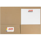 JAM PaperMD – Chemise de papier mat à deux pochettes, 9 x 12 (po), brun, 100/boîte-2 pochettes
