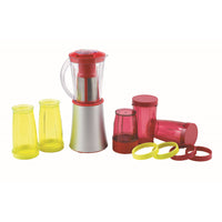 Ecohouzng – Mélangeur électrique, 14,7 x 12,8 x 13 po, rouge-Offre plusieurs fonctions, tels le mélangeur, le batteur et le broyeur