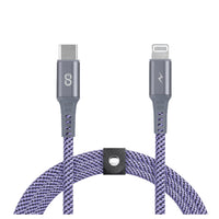 LOGiiX - Tresse Piston Connect USB-C vers Lightning - 1.5M - Violet-Chargez votre iPhone jusqu'à 3 fois plus rapidement avec un câble USB C vers Lightning