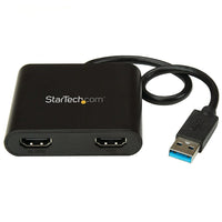 StarTech ® Adaptateur USB à deux ports HDMI, 4K (USB32HD2)-Augmentez votre productivité en connectant deux écrans indépendants au moyen d’un seul port USB 3.0