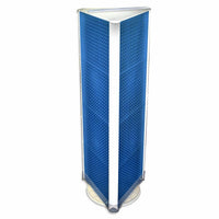 Azar Displays – Présentoir de plancher à panneaux perforés sur 3 côtés, 60 x 16 po, bleu (700450-BLU)-Repose sur une base rotative