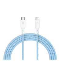 LOGiiX - Vibrance Connect 100W USB-C vers USB-C - Bleu-Câble coloré et durable de 1.5m pour charger rapidement les appareils USB-C jusqu'à 100W