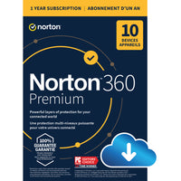 Norton - 360 Premium 75 Go logiciel antivirus - 10 appareils - abonnement d'un an [téléchargement]-Une adresse e-mail valide doit être fournie lors du paiement