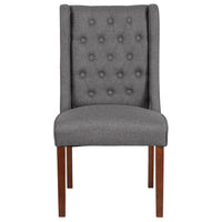 Flash Furniture - Chaise Parsons touffetée en tissu gris de la série HERCULES Preston-Style milieu du siècle