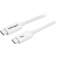 StarTech® Câble Thunderbolt 3, 20 Gb/s, 3,3 pi, blanc (TBLT3MM1MW)-Compatible avec Thunderbolt, USB et appareils DisplayPort