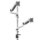 SHOPPINGALL Bras de moniteur extra-long à double vérin à gaz, empilé verticalement, pour écrans 15"-32" -SA-GA24L-Blanc-14
