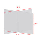 Diviseur de table à 4 voies Mark Maker - 47,5" L x 47,5" L x 31,5" H - Acrylique transparent 1/4" - Pas de traversées-Fabriqué à partir d'acrylique transparent de 1/4".