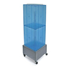 Azar Displays – Présentoir de sol à panneaux perforés emboîtables sur 4 côtés et à roulettes, 40 x 14 x 14 po, bleu (701415-BLU)-Porte-affiche rectangulaire inclus