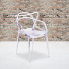 Flash Furniture - Chaise auxiliaire empilable transparente de la série Nesting-Conception artistique fluide