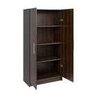 Prepac – Armoire de rangement Elite de 32 po, fini expresso (EES-3264)-Les Portes sont de grande qualité, de style européen avec charnières réglables de 6 façons et ouverture à gauche ou à droite