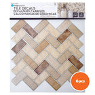 CTG Brands Herringbone Wall Tile, 10" x 10", Brown Stone, 6 Pack-Polyvalent: utilisez les collants muraux pour dosseret à peler et coller pour les murs d'évier de cuisine, le dosseret de salle de bain, les murs de chambre à coucher, la buanderie, l'escalier ou sur toute autre surface plane non poreuse