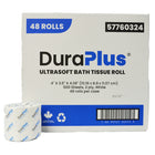 DuraPlus - Papier hygiénique 2 épaisseurs - Blanc - Paquet de 48-Gaufrage décoratif et emballage individuel
