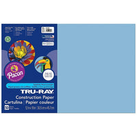 Papier de construction Pacon Tru-Ray, 12" x 18", bleu ciel, 250 feuilles-Le papier de construction Tru-Ray est suffisamment résistant pour supporter le rainurage, le pliage et le curling sans se fissurer ni se déchirer