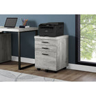 Monarch Specialties - 7401 Classeur 3 Tiroirs - Faux Bois Gris-Ce classeur à 3 tiroirs en bois gris recyclé est doté d’une construction à panneaux épais et de glissières de tiroirs lisses. Il offre une grande surface d’appui pour les imprimantes