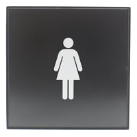 Headline Sign - Panneau de toilettes « Women » Premier - 8 po H x 8 po L - Noir-Message du panneau : « WOMEN » (Femmes)